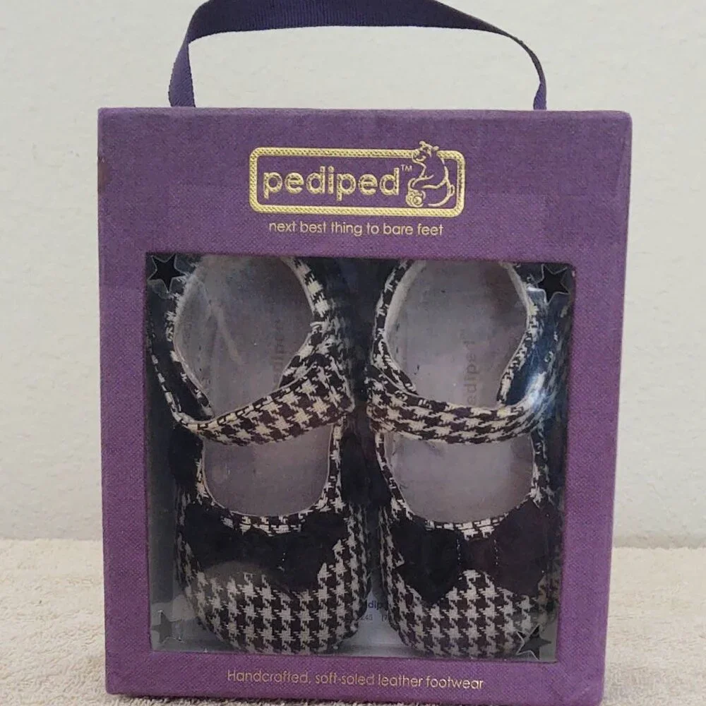 Pediped Originals, Black & White Houndstooth Mary Jane, 12-18 Mos.